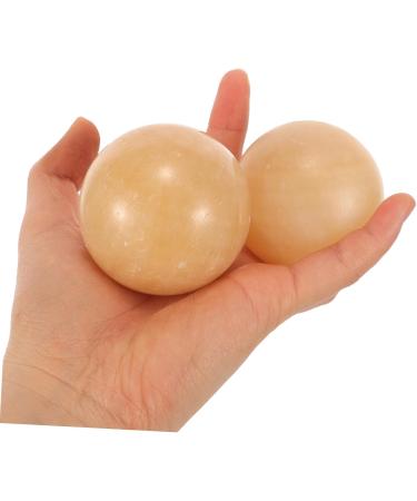 Beaupretty 2 STK Chinese Handballs - Marble Massage Balls for Muscle Relief & Fitness | Baoding Balls - 5.50cm Yellow - Buy Online on GoSupps.com