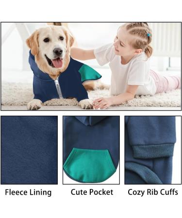 Meioro Zipper Hooded Pet Clothes for Dogs & Cats - Cute Warm XS Blue Clothing for French Bulldogs & Pugs - Buy Online on GoSupps.com