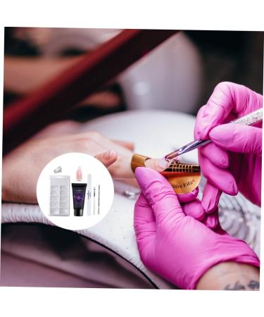 Healeved 2 Sets Nail Extension Glue Set Nail Builder Gel Kit Manicure Kit Manicure Extension Gel Manicure Nail Art Lamp Nail Enhancement Trial Kit Nail Kits Nail Lamp Plastic Strengthen