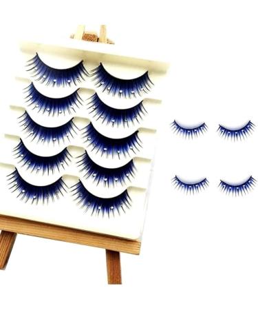 5 Pairs Fluffy Fake Eyelashes Faux Mink Fake Eyelashes Blue Shiny Rhinestone False Eyelashes 3D Thick Long Fake Eyelashes for Women Girls Party Stage Dance Makeup Masquerade - Buy Online on GoSupps.com
