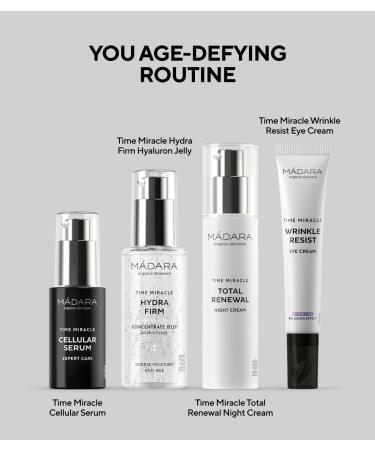 MADARA Organic Skin Care TIME MIRACLE Wrinkle Resist Eye Cream Hydrating Firming Anti-Aging Eye Cream with Hyaluronic Acid & Birch Water Reduces Wrinkles & Fine Lines 20ml - Buy Online on GoSupps.com