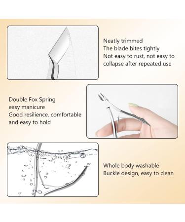 Cuticle Nippers Cuticle Cutter Nail Cuticle Remover Professional Cuticle Nippers Scissors Cutters Removers Stainless Steel Best Nail Care Tool for Manicure and Pedicure (Silver) Argent - Buy Online on GoSupps.com