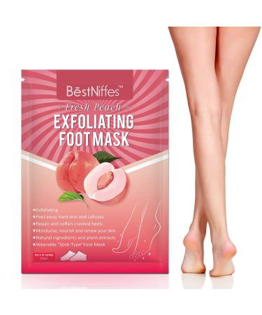 Peach Foot Peel Mask - Natural Exfoliator for Dry, Dead Skin & Callus Repair - Men & Women - Buy Online on GoSupps.com