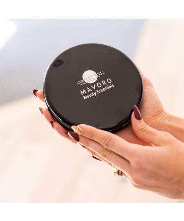 Mavoro LED Lighted Travel Makeup Mirror 1x/10x Magnification - Daylight LED Portable Mirror - 5 inch (Black) - Buy Online on GoSupps.com