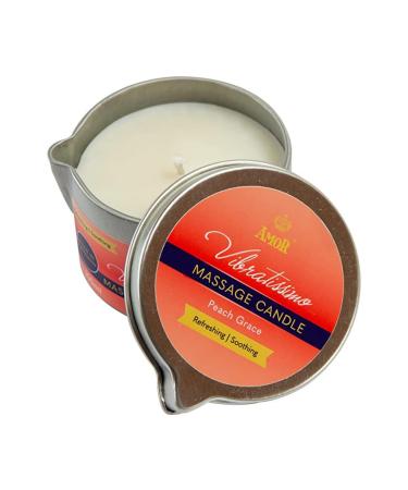 Vibratissimo massage candle Peach Grace 100ml I Candle with peach fragrance I candle relaxation I made of natural raw materials & with coconut oil I Suitable for sensitive skin I massage canon 100 ml peach grace - Buy Online on GoSupps.com