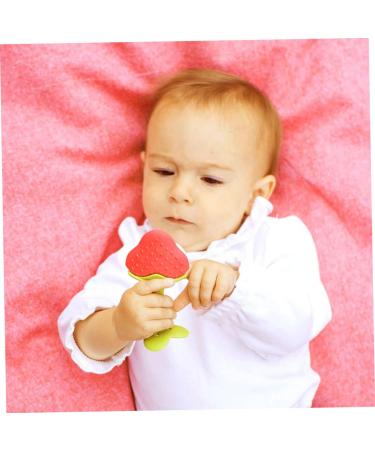 Soft Silicone Fruit-Shaped Baby Teething Toys - Grapes Strawberry & Orange - 3PCs for Infants & Toddlers - Pain Relief Chew Card Multicolor - Buy Online on GoSupps.com