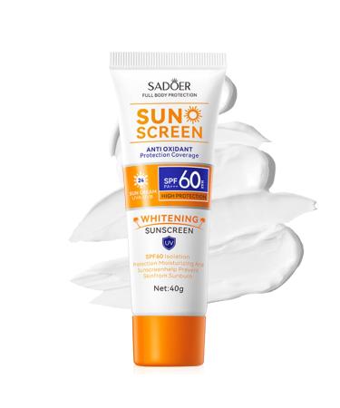 Sunblock -No White-Residue Non-Sunscreen Lotion Sunscreen by Spf 60 Clear Sunscreen for Face with Broad Spectrum UVA/UVB Protection for Outdoor Swimming Travel Daily Life