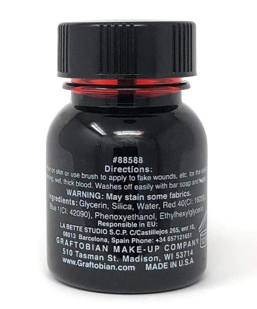 Graftobian Blood Gel 1oz Bottle - Special FX Fake Blood for Halloween - Drips & Never Dries | High-Quality Costume Makeup - Buy Online on GoSupps.com