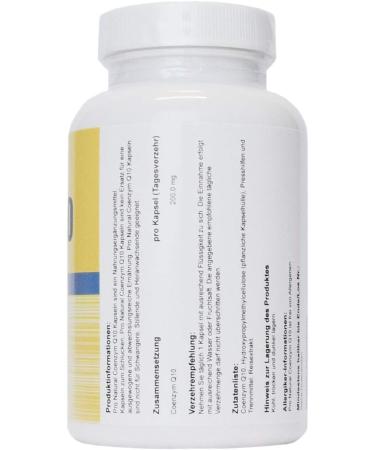 Coenzyme Q10 200 mg - 120 Vegetarian Capsules | Pro Natural - High-Quality Antioxidant Supplement for Heart Health & Energy Boost - Buy Online on GoSupps.com