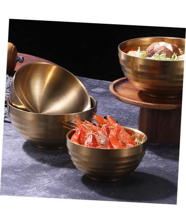 Zerodeko 3 Pcs Stainless Steel Double Bowl Salad Bowl Metal Bowl Pot Soup Container Child Thicken Mixing Bowl 11x11cmx3pcs Goldenx3pcs - Buy Online on GoSupps.com