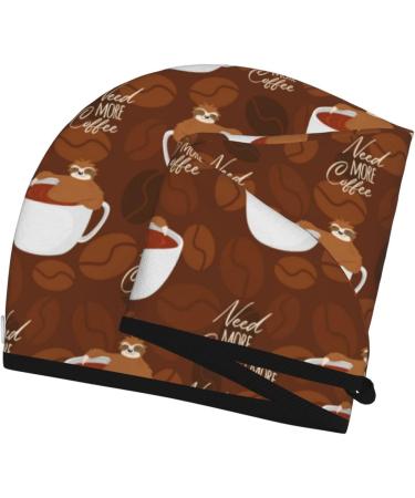 Hair Towel Wrap - Quick-Dry Hair Drying Turban with Button | Sloths Need More Coffee Design - Buy Online on GoSupps.com