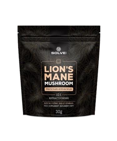 Solve Labs® ? Premium Lion Mane Extract Powder ? 100% Fruiting Body ? 45% Beta-D-Glucans ? Extract 10:1 ? Zero Filling Agent & Additive ? 30G