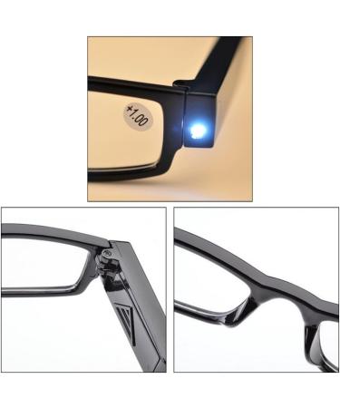 Multi Strength Reading Glasses +4.00 | Nighttime Reader Glasses with Dual LED Lights | Compact Full Frame Eyewear for Clear Vision - International Shipping Available - Buy Online on GoSupps.com