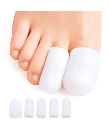 Sumifun Toe Caps and Toe Protectors - 10 PCS Gel Toe Covers for Blisters Silicone Toe Cushion for Bunions Corns Overlapping Toes Pain Relief Callus for Running Walking (2 Sizes) 2