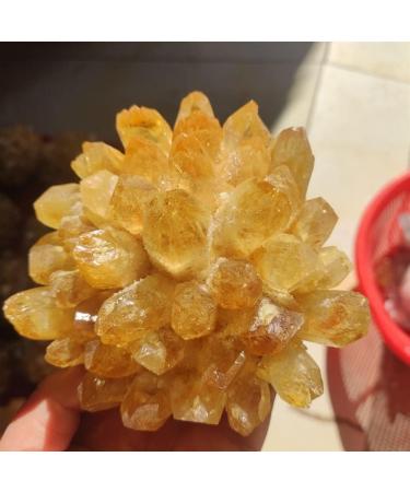 Crystal Rough Specimen Healed 1PC Natural Yellow Ghost Phantom Quartz Crystal Cluster Specimen Home Decoration Office Living Room Crystal Decora As a Gift 400-500g - Buy Online on GoSupps.com