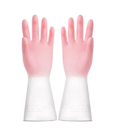 ROWCES Rubber Gloves - Rubber Kitchen Gloves Waterproof Rubber Dishwashing Gloves for Dishwashing Household Chores and Gardening
