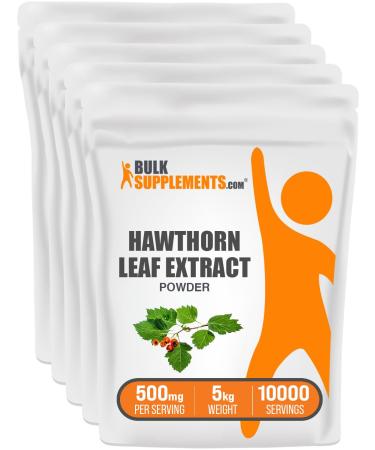 BulkSupplements.com Hawthorn Leaf Extract Powder - Hawthorn Leaf Supplement - Herbal Supplement Vegan & Gluten Free 500mg per Serving 5kg (11 lbs) (Pack of 5) 35.24 Ounce (Pack of 5)