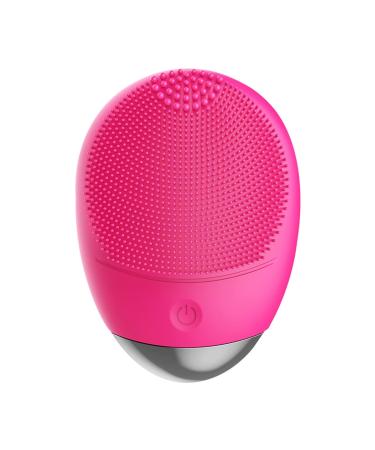 Facial Cleansing Brush  3-in-1 Electric Soft Silicone Waterproof Face Scrubber  USB Rechargeable IPX7 Waterproof Sonic Vibrating Face Brush for Deep Cleansing  Gentle Exfoliating and Massaging Rose Red