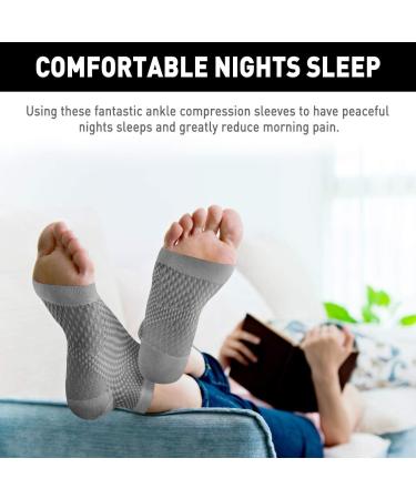 Plantar Fasciitis Socks with Arch Support - Grey (2 Pairs) | Pain Relief Compression Sleeves for Arthritis | Sports Ankle Supports for Men and Women - Buy Online on GoSupps.com