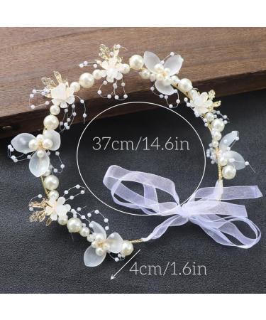 Davfiecn Flower Girl Headpiece Flower Girl Headband Head Piece Flower Girl Headband for Wedding Party Princess Flower Girls and Bridesmaid - Buy Online on GoSupps.com