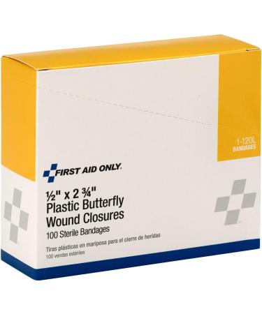Pac-Kit Butterfly Adhesive Wound Closure Large - 2-3/4 x 1/2 (Box of 100) - Buy Online on GoSupps.com