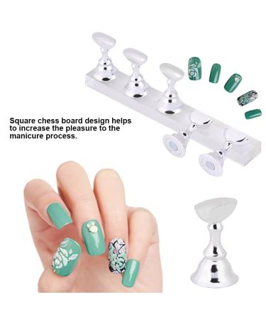 Magnetic Nail Art Tip Holders - Checkerboard Display & Convenient Pull Stand for Perfect Nail Designs - Buy Online on GoSupps.com