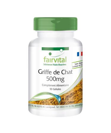 Cat's Claw 500mg - 90 capsules - Cat's Claw 500mg - U a de Gato (Uncaria tomentosa) - HIGHLY DOSED & Vegan - Liana from Peru