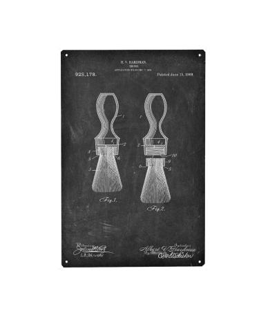 artboxONE Metal Poster 20x30 cm Abstract Shaving Brush Patent (Board) by artist Artkuu