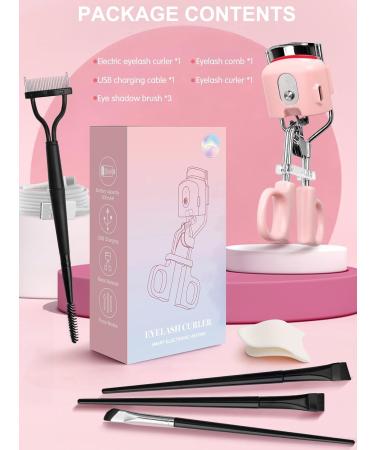 Kalolary Heated Eyelash Curlers Heated Lash Curlers with Eyelash Applicator Tool Lash Comb & Eyeliner Brushes 3 Heating Modes Electric Lash Curlers for Quick Natural Curling &Long Lasting (Pink) - Buy Online on GoSupps.com