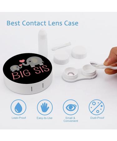 Elephant Big Sister Round Case For Contact Lens Kit Storage Box with Mirror Printed - Buy Online on GoSupps.com
