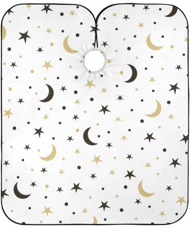 Waterproof Barber Cape - Black Gold Stars Moon | Unisex Hair Cutting Bib for Men & Women - Cheetah Design - Buy Online on GoSupps.com