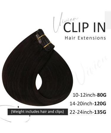 Vivien Clip In Extensions | Real Darkest Brown Remy Hair | 25cm 80g 7PCS | 10 Inch #2 - Buy Online on GoSupps.com