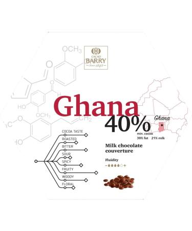 Cacao Barry Ghana Milk Chocolate Couverture Pistoles 40% - 1Kg - Single Origin - Buy Online on GoSupps.com