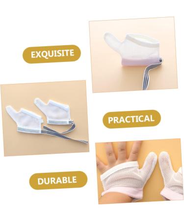 GLSTOY Anti-Eating Gloves 2 Pairs for Kids - Thumb Protector to Stop Nail Biting - Breathable Nylon Mittens for Infant Fingers - Pink/Black - Buy Online on GoSupps.com