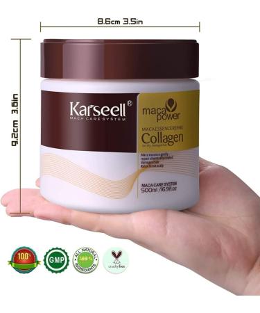 Karseell Collagen Hair Mask Deep Repair Conditioning Treatment Argan Oil Collagen Hair Mask Essence for Dry Damaged Hair All Hair Types 500ml (16.90 fl.oz) - Buy Online on GoSupps.com