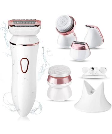 CLEVER BRIGHT Electric Razors for Women IPX7 Waterproof 6 in 1 Electric Shaver for Women Painless Body Hair Removal Bikini Trimmer for Legs Underarms and Bikini AreaRechargeable Cordless Wet/Dry