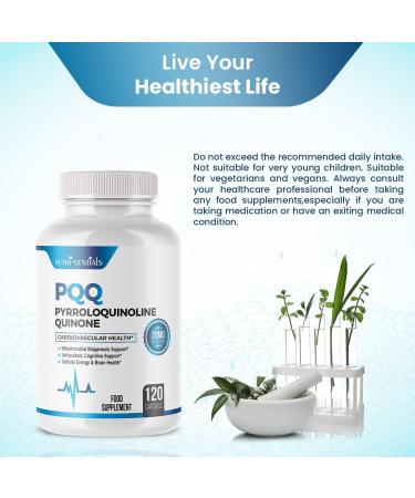 PQQ Max 20mg 120 Capsules - Natural Energy Booster | Promotes Mitochondrial Biogenesis | Plant Extract Supplement - Buy Online on GoSupps.com