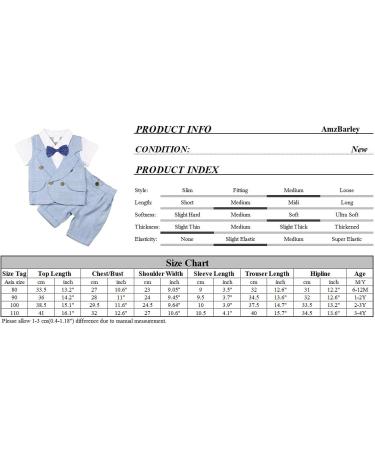 AmzBarley Baby Boys Tuxedo Rompers Set | Gentleman Outfit | Blue | 2-3 Years - Buy Online on GoSupps.com