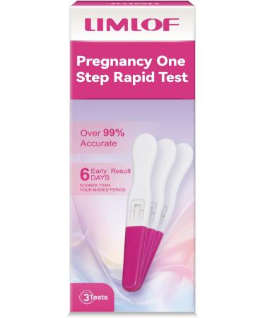 LIMLOF Pregnancy Test Early Detection 3 Pack - Clear, Accurate Results - Detect 6 Days Sooner - Buy Online on GoSupps.com