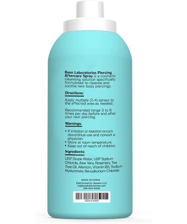 Base Labs Piercing Aftercare Spray Kit - Nose & Ear Piercing Cleaner with Saline Solution - 8 oz - Keloid Treatment - Bump Treatment - 2 x 4oz Spray Bottles - 70CT Wipes - Buy Online on GoSupps.com