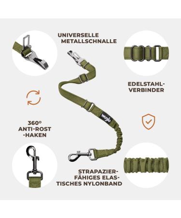 Buy 30-95cm Wuglo Dog Safety Belt for Car - Adjustable Universal Dog Strap in Khaki - Ideal for Child Safety Seat & Secure Travel - Buy Online on GoSupps.com