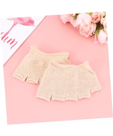 Buy MAGICLULU No Show Half Socks - 4 Pairs Cotton Peep Toe & Five Toe Socks in Khaki | International Shipping Available - Buy Online on GoSupps.com