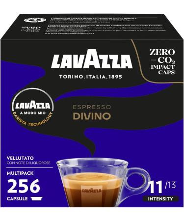 Lavazza Lavazza Modo Mio Espresso Divine Capsules Coffee Capsules with Cocoa Notes and Exotic Fruits Arabic and Robust Intensity 11 Dark Roast Persistent Taste 16 Boxes x 16 Capsules