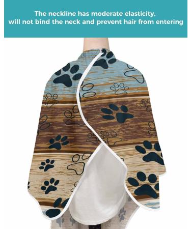 Shop Black Paw Print Barber Cape - Stylish Hair Cutting Cape for All Ages | Adjustable Neckline 55x63 Inch Perfect for Pets & Professionals - Buy Online on GoSupps.com