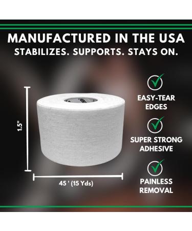 Buy SHIELD 3-Pack White Athletic Tape 1.5" x 15 Yards | Easy Tear Rigid Strong | First Aid Injury Support Made in USA - Buy Online on GoSupps.com