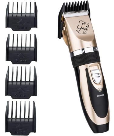 Otstar Dog Clippers Rechargeable Cordless Dog Grooming Clipper Kit for Dogs Cats and Other Animals with Stainless Steel Comb and Scissors Low Noise Low Vibration Dog Shaver (Black and Gold) - Buy Online on GoSupps.com