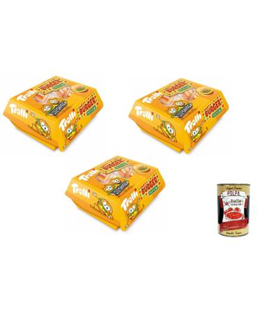 Italian Gourmet E.R. 3 x Trolli Miniburger hamburger-shaped rubber candies fruit flavor individually wrapped 150g + gourmet Italian polpa 400g