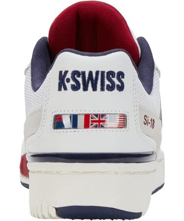 K-Swiss Men's Si-18 Rival Tennis Shoes - White Sneakers (EU 45) | Brilliant White & Tibetan Red Peacoat - International Shipping Available - Buy Online on GoSupps.com