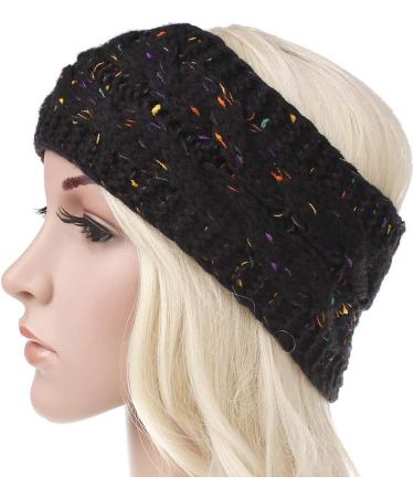 CRIVERS 3pc Womens Confetti Winter Cable Knit Headband Head Wrap Ear Warmer (Beige Black Wine Red)(Size:M) - Buy Online on GoSupps.com