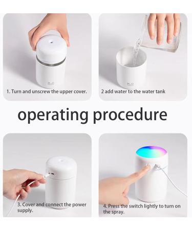 Portable Mini Car Humidifier 300ml with Night Light - Grey Essential Oil Diffuser - Buy Online on GoSupps.com